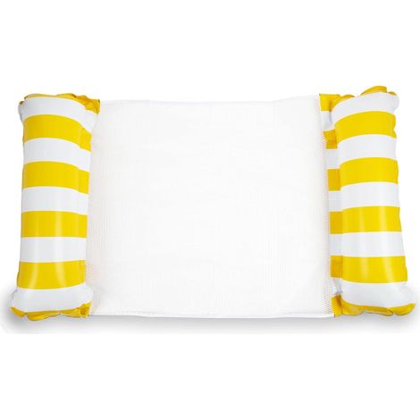 Piscine gonflable PVC pour bain, transat jaune  Hammock aquatique polyvalent, chaise longue en maille, Drifter, selle  Accessoires portables pour bain de soleil
