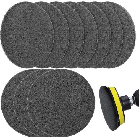 10 pièces Récurants pour Perceuse Pads Abrasifs Multifonctions Épais Nettoyage Profond Cuisine Salle de Bain Voiture Accessoires Durables Faciles à Installer