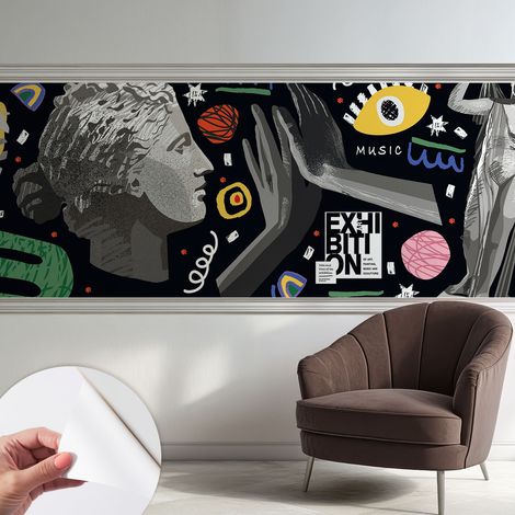 Carta da parati autoadesiva - impermeabile - murale da parete - decorazione murale - Mostra colorata 250x104 cm (1/5)