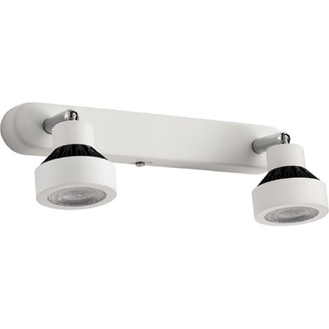 Lampada LED applique a 2 luci 7W 3000K 230V in metallo satinato Bianco TEOREMA (1/2)