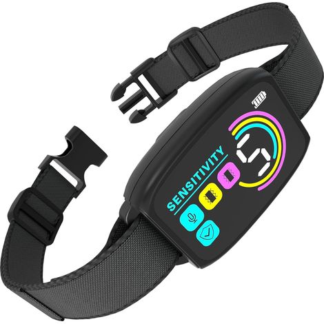 Collar Antiladridos Automático para Perros,Detección Inteligente de Ladridos con Modos de Vibración/Sonido/Fuerte Vibración,Resistente al Agua y Recargable,Adecuado para Perros Grandes y Medianos (1/5)