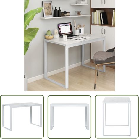 Bureau d'ordinateur Blanc 110x60x73 (1/5)
