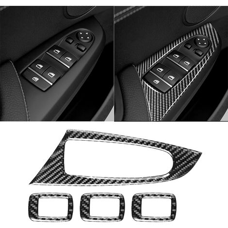 (Type A) Compatible avec BMW X3 F25 X4 F26 : autocollant décoratif pour interrupteur de lève-vitre en fibre de carbone, accessoires intérieurs (1/5)