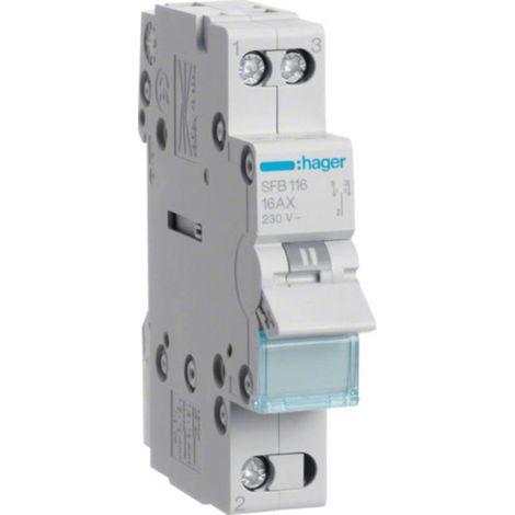 HAGER SFB116 BLEU, GRIS COMMUTATEUR ÉLECTRIQUE (1/2)