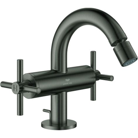 GROHE Miscelatore a 2 maniglie per bidet Atrio 24353 maniglia a croce hard graphite spazzolato, 24353AL0