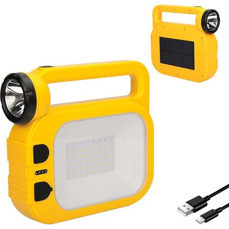 Rechargeable solar camping lamp, dimmable, multiple modes, tent lights with 2400 mAh power bank, camping accessories, rechargeable outdoor lantern (1/4)