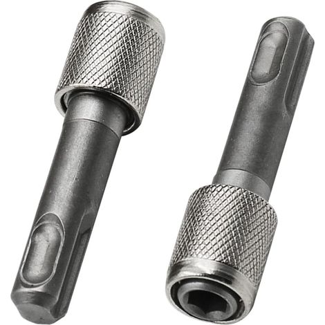 2 Pièces Adaptateurs SDS Plus,Porte-Embout SDS,6,35mm (1/4'') Adaptateur de Mandrin Argenté,Porte Embout Visseuse,Pièces de Rechange,Porte-Foret SDS,Accessoires pour Perceuse à Percussion Tige Ronde (1/5)