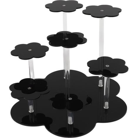 Présentoir en acrylique pour figurines, organisateur de parfums, rangement, cupcakes, desserts, décoration de table ou de bureau, noir (1/5)