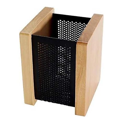 Porte-stylo de bureau rétro en bois, boîte de rangement multifonctionnelle en bois, porte-stylo pour bureau ou école, pot à crayons en maille pour étudiant.