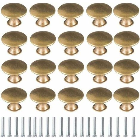 20 pezzi di pomelli per porte in ottone vintage, maniglie in ottone, pomelli per mobili, pomelli per porte di cassetti, maniglie per mobili vintage per cassetti, armadi, credenze da cucina (1/4)