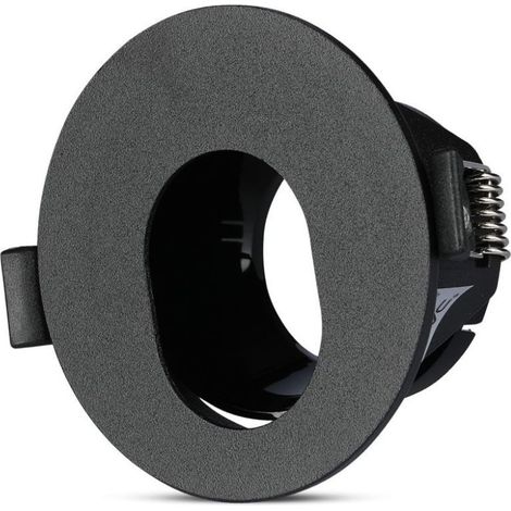 V-TAC VT-874 8596 Portafaretto LED da Incasso orientabile Rotondo con Foro Ovale GU10 Colore Nero con Interno Nero (1/5)