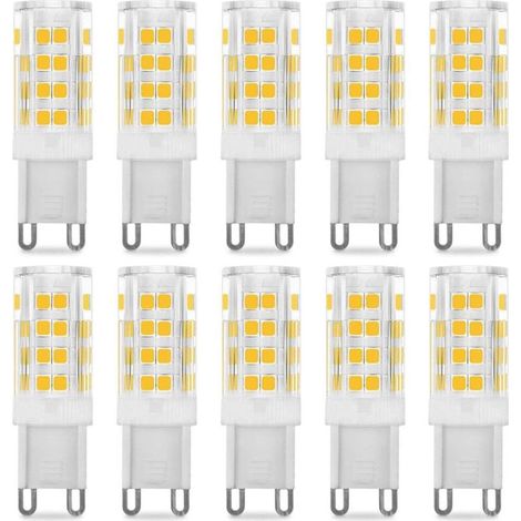 Ampoule LED G9 5W, Equivalent 40W , Blanc Chaud 3000k, 220-240V, 360° angle de faisceau, Pack de 10