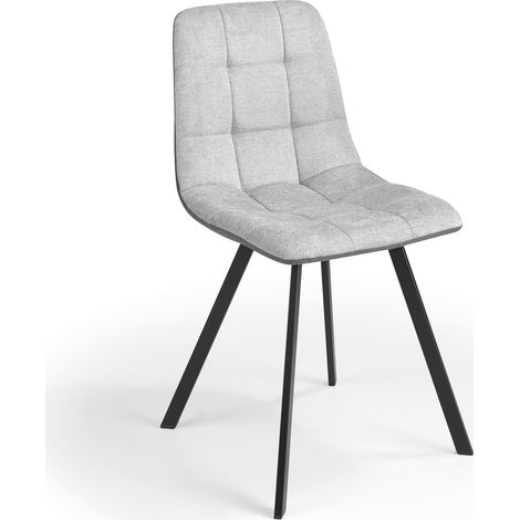 MOMMA HOME Set 4 sillas modelo WAYNE color gris material tela y polipiel (1/5)
