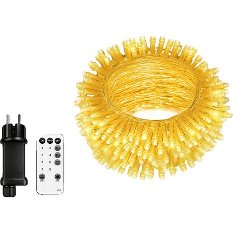 Guirnalda de luces LED con mando a distancia, 8 modos de iluminación, 80 m, 800 LED, enchufe europeo de 220V-240V. (1/2)