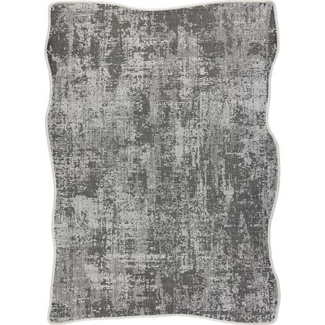Tappeto in sisal ORGANIC 2755 Astrazione ecru / grigio – naturale, moderno, forma irregolare grey 120x170 cm