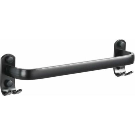 Barre porte-serviettes pour salle de bain - Support mural pour torchons de cuisine - Noir - 40 cm (1/5)
