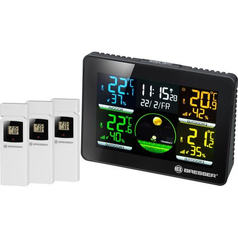 Bresser TERMOMETRO/IGROMETRO QUADRO NLX 3 SENSORE, Nero (1/5)
