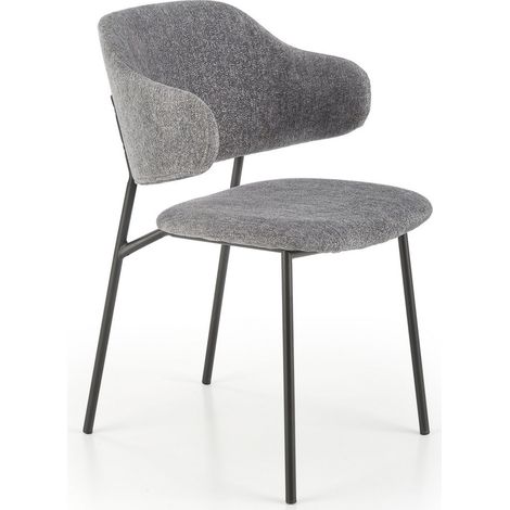 Chaise design en tissu gris avec structure noire en métal Wear (1/5)