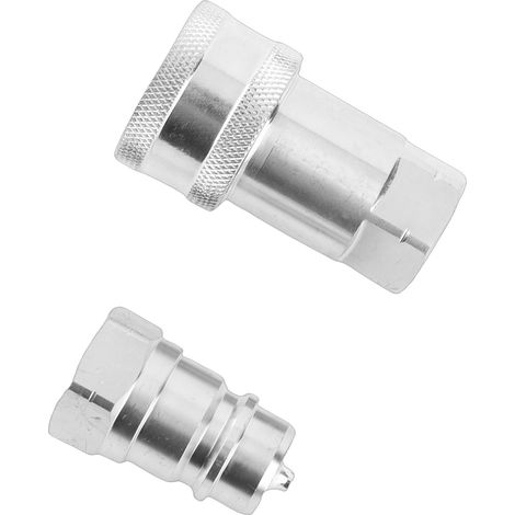 2 raccords hydrauliques rapides 1/2 NPT mâle et femelle ISO 7241-A avec bouchons anti-poussière, lot de 2 (1/5)