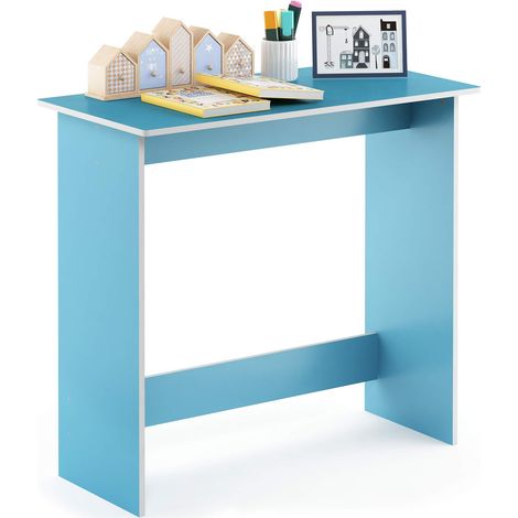 Table d'Étude, Bleu Clair/Blanc, Bois, One Size (1/5)