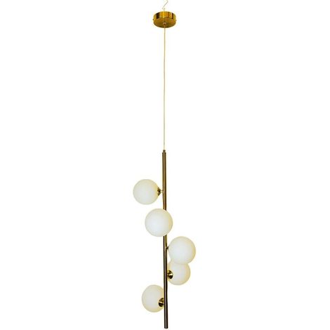 Lampadario moderno a sospensione con 5 sfere e attacco per lampadine a LED G9 (1/5)
