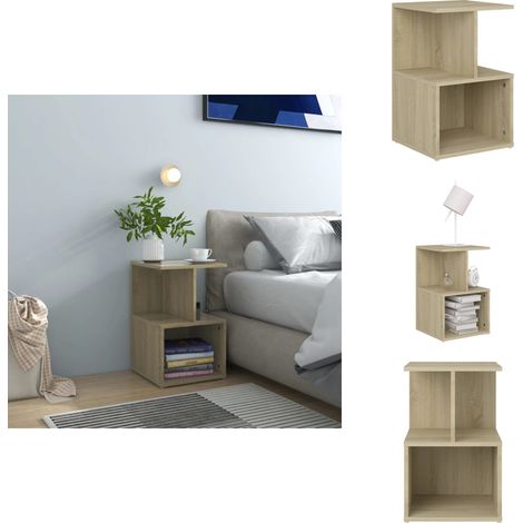 Nachttisch Sonoma-Eiche 35x35x55 cm Holzwerkstoff - Nachttisch - Wohnzimmer - Beistelltisch - Holzwerkstoff - Sonoma-Eiche (1/5)