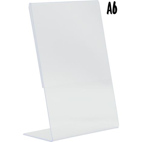 Porte-affiche en L - acrylique transparent - Format A6 - Securit