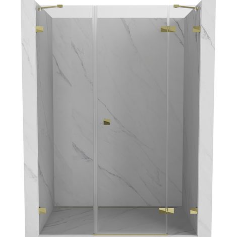 Mexen Lunar Duschschwenktür rechts 150 cm, transparent, gold - 834S-150-050-50-00-P (1/5)