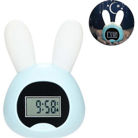 Réveil mignon en forme de lapin pour enfants, réveil LED USB, lampe de chevet lapin créative, réveil numérique silencieux. (1/5)