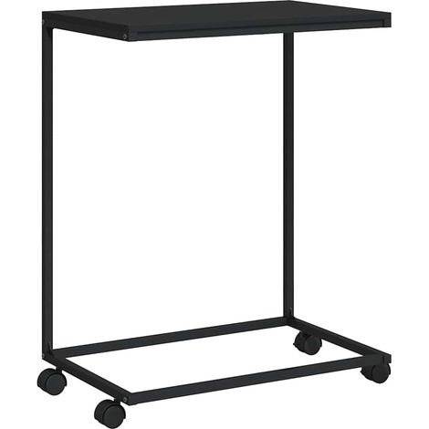 Maison Exclusive - Beistelltisch mit Rollen Schwarz 55x35x70 cm H (1/5)