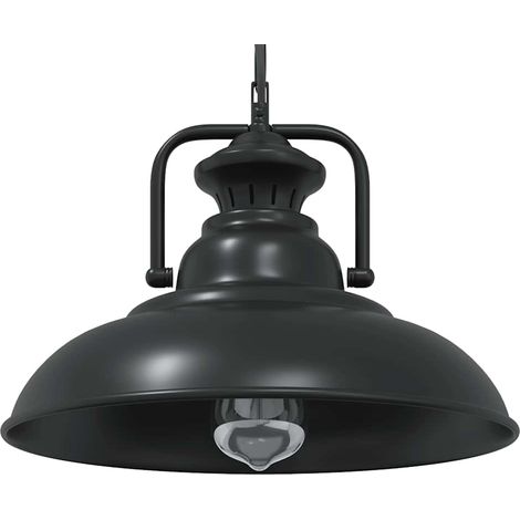 Lampe suspendue vintage en métal noir Ø 31 cm pour cuisine salon chambre design élégant accrocheur
