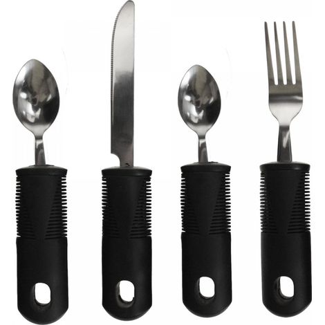 Ergonomischer Bestick - 4-teilig, Schwarz (1/4)