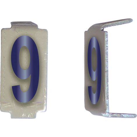 Lot 25 chiffres 9 6x11 Alu ivoire/bleu MICHAUD CD069