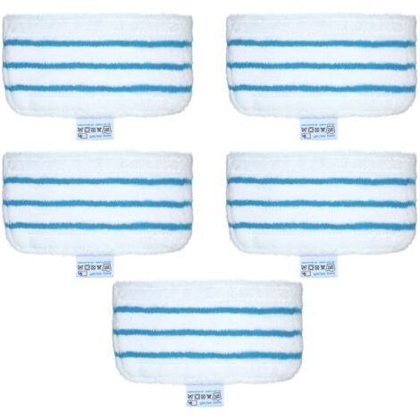 Lot de 5 lingettes de rechange pour balai vapeur Black + Decker FSM1610/FSM1630 - Accessoires de nettoyage lavables (1/5)