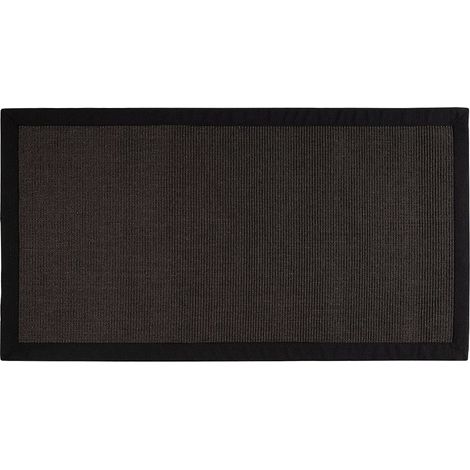 Tapis sisal en Fibres Naturelles avec Bordure en Coton Revêtement de Sol en Fibres Naturelles 100% Sisal Noir, 200 x 290 cm (1/4)