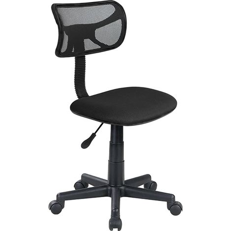 Sedia Girevole 5 Ruote Ufficio Cameretta Scrivania Schienale Ergonomico Nero (1/5)