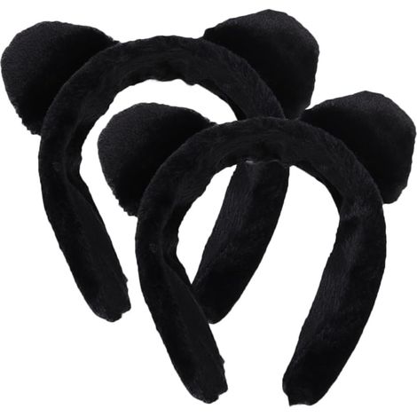 Lot de 2 bandeaux en peluche avec oreilles de chat - Large bandeau de maquillage avec oreilles de chat - Bandeau moelleux pour laver le visage - Accessoires pour cheveux pour femme (1/5)