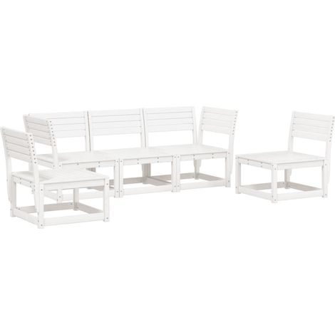 Maison Exclusive - Set Salotto da Giardino 5 pz Bianco in Legno Massello di Pino