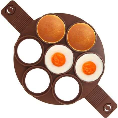 Stampo in silicone marrone per pancake, ideale per friggere uova, marca Sillinie Orion 151791 (1/5)