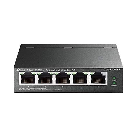 TP-link Switch TL-SF1005LP Non gestito Desktop Numero di porte 10/100 Mbps (RJ-45): 5 Numero di porte 1 Gbps (RJ-45): 4 Numero di porte PoE+: 4 Tipo di alimentazione: Esterna (1/4)
