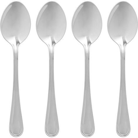 Premier Housewares Set of 4 Classic Teaspoons Made Out Of Stainless Steel Perfect For Everyday Use Tea Dessert Spoon Set Classic Flatware Dishwasher Friendly 3 x 19 x 4