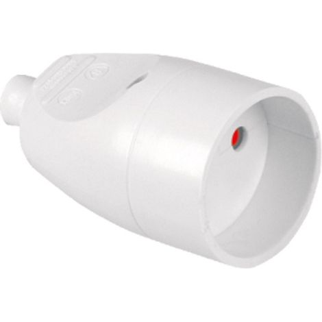 Enchufe individual 16A 250V con interruptor de seguridad extraíble, color blanco - VT-302-0010