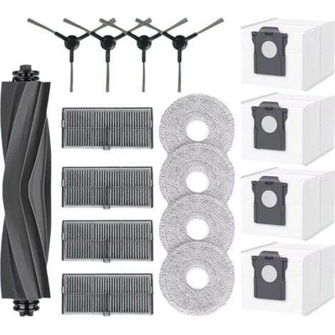 Zubehör-Set für Dreame L10s Pro Ultra Heat / L10s Ultra Gen 2 / L40 Ultra AE / X30 Ultra / Mova E30 Ultra: 1 Hauptbürste, 4 Staubbeutel, 4 Wischpads, 4 Filter, 4 Seitenbürsten