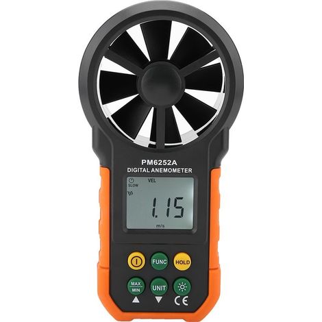PEAKMETER PM6252A Anémomètre numérique – Vent et débit d'air, écran rétroéclairé + Min/Max + sac de transport inclus (1/5)