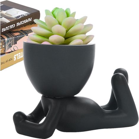 ur de tête - Pots de s Petits Pots en céramique d'intérieur Pot de jardinière décoratif Moderne en Forme Humaine pour d'intérieur, de Cactus (1/5)