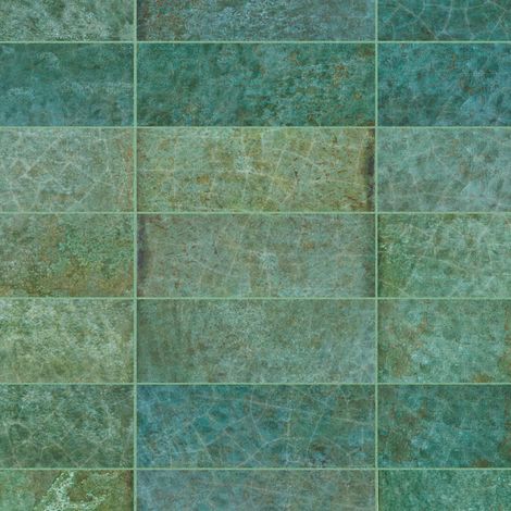 Carrelage effet Zellige Vert 20x6,5x0,85 cm Caldero - Mur intérieur (vendu par carton de 0,5 m²) - RO'MA CARRELAGE
