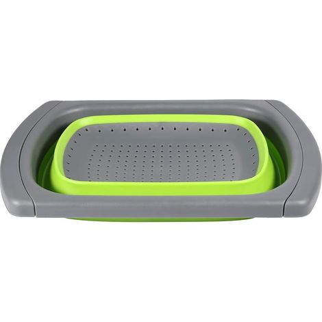 Passoire,panier à passoire au-dessus du lavabo, passoires pliables, panier d'égouttement avec poignées extensibles pour nouilles, légumes et fruits (1/5)