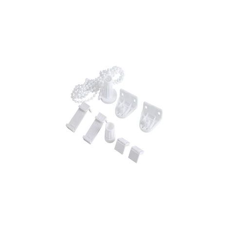 Kit Accessoires Store Enrouleur 17mm Blanc, Fixation Réglable pour Volets Occultants et Stores à Billes, Montage Facile (1/4)