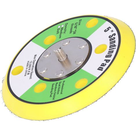 Plateau de ponçage de 12,7 cm (5 po) avec support auto-agrippant en polyuréthane (5/16-24 po) pour ponceuse pneumatique et polisseuse à 12 000 tr/min (1/5)