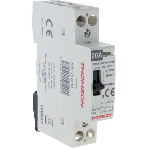 Thomson – Contacteur à clé 20A AC-7a – Tension 250V – Sélecteur 3 positions – Pour charges non inductives